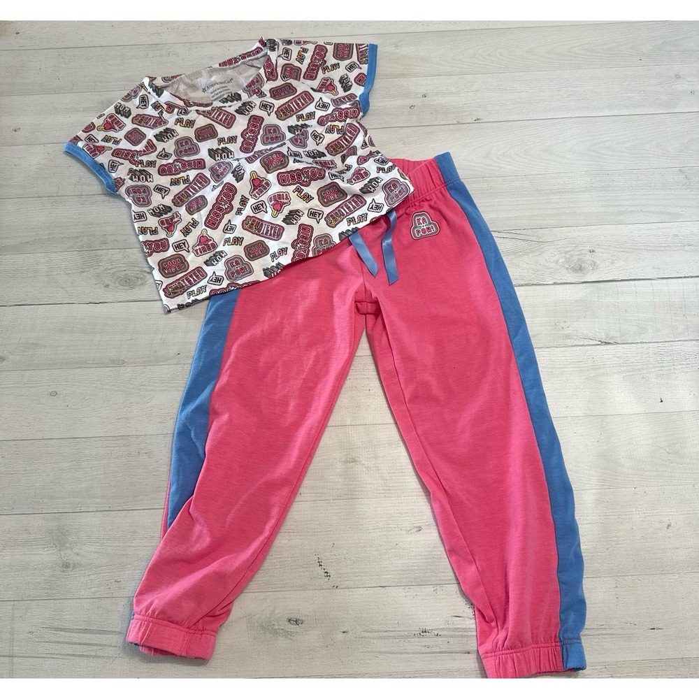 American girl short sleeve‎ pants pajama set girls XS size 6